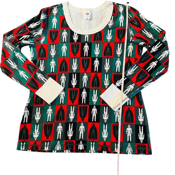 Hanna Andersson Unisex Red & Green Pajama Set Star Wars Winter Design Size Large - Picture 4 of 9